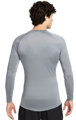 Термобелье Nike Pro Dri-FIT Tight Long-Sleeve Fitness Top - smoke grey/black - Gray