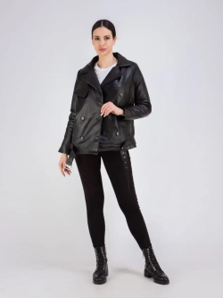Кожаная куртка демисезонная косуха утепленная