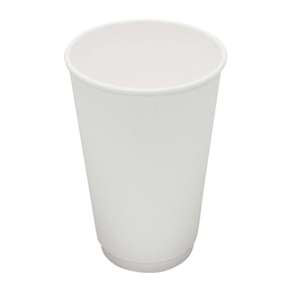 Стаканы бумажные двухслойные 400/473мл DW16 белые (22/440шт)