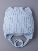 Шапка с ушками вязаная демисезонная