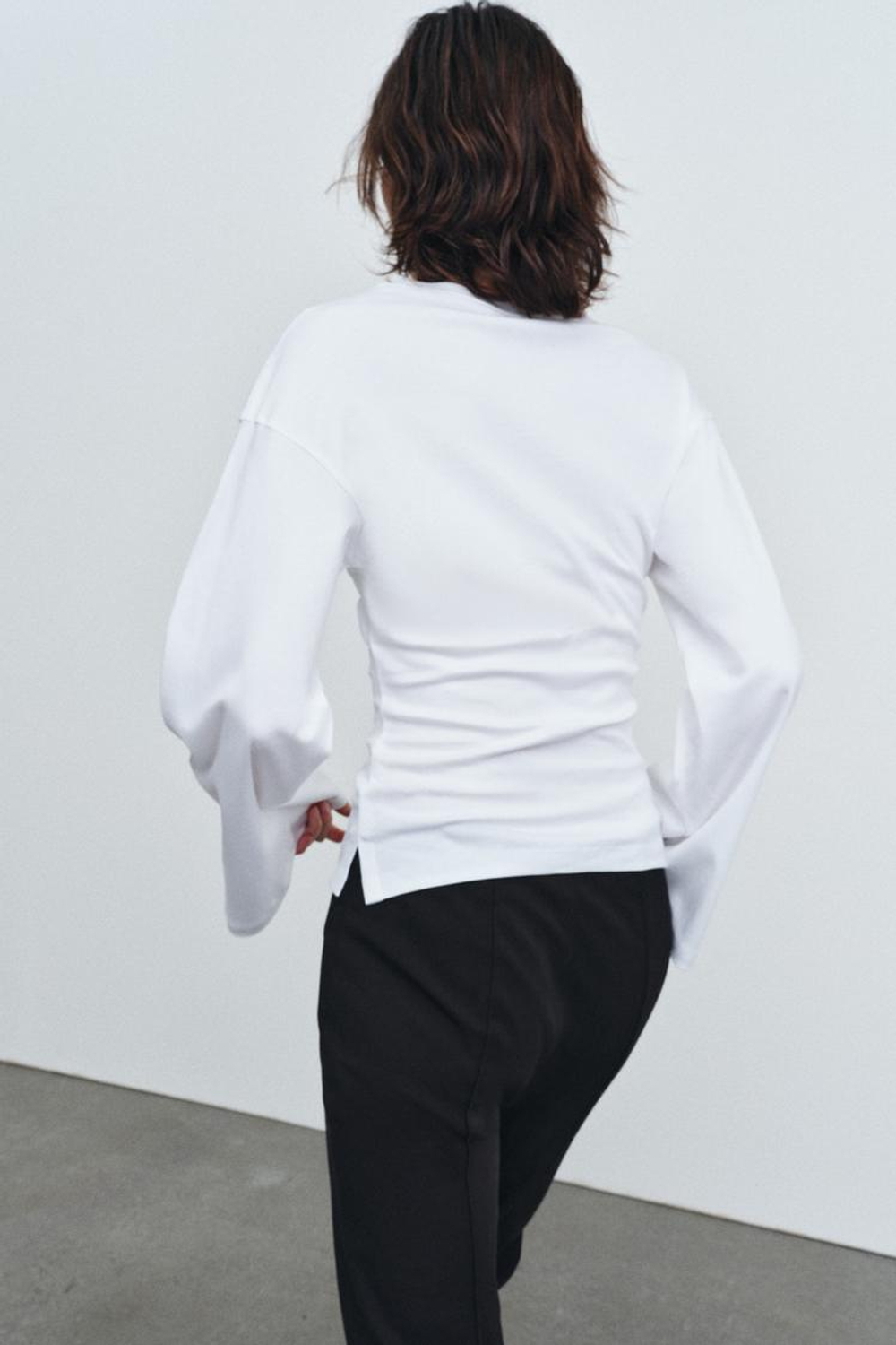 ZARA ПРИТАЛЕННАЯ ФУТБОЛКА SUPIMA®, БЕЛЫЙ