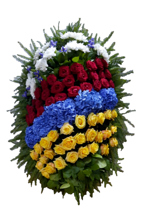 Траурный венок из живых цветов №16 (150 см)