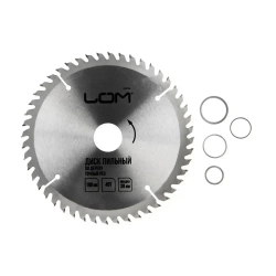 Диск пильный по дереву ЛОМ, точный рез, 180 х 30 мм, 48 зубьев + кольца 20/30, 16/30