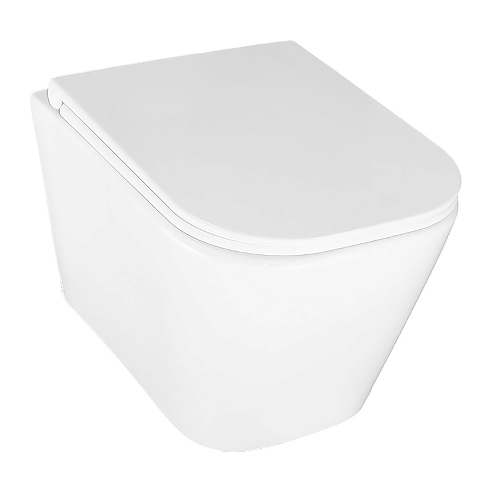 Унитаз подвесной Azario ESCONDA 345х490х350 безободковый, смыв "Скрытое Торнадо", с быстросъемным сиденьем микролифт (AZ-2805E)