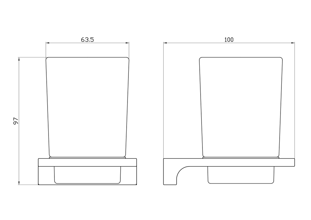 Стакан для зубных щеток с держателем WONZON & WOGHAND ECLIPSE, Темный графит (WW-9121-BGM)