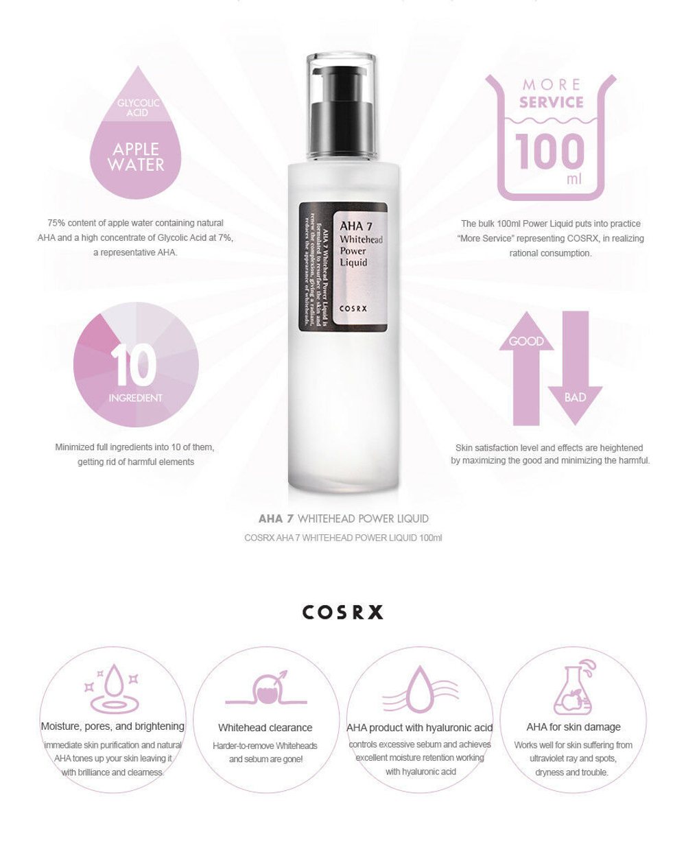 CosRx AHA 7 Whitehead Power Liquid AHA-эссенция против белых угрей для проблемной кожи