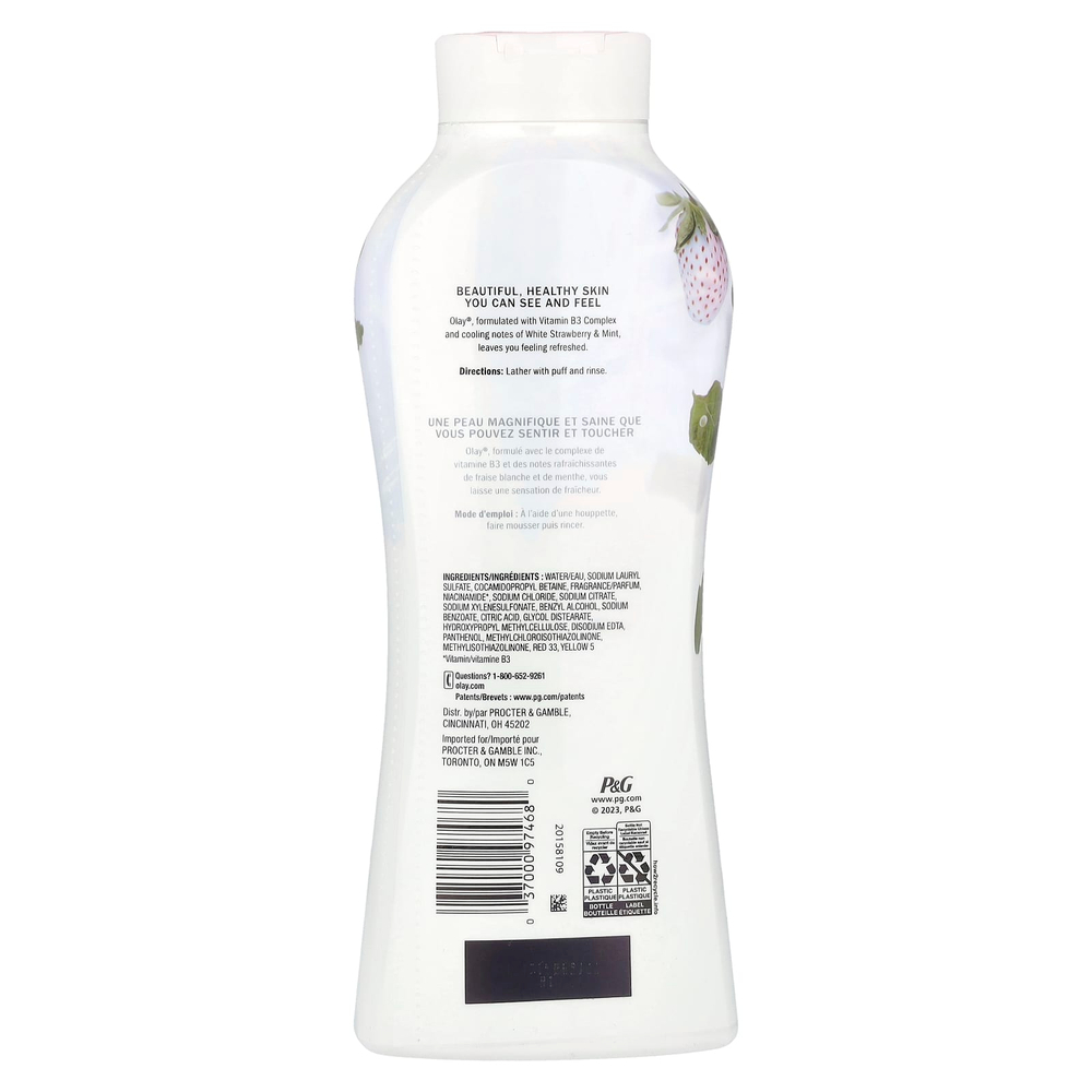 Olay, гель для душа, свежесть, белая клубника и мята, 650 мл (22 жидк. унции)