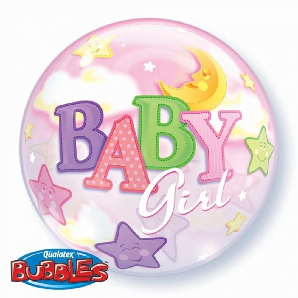 П BUBBLE 22&quot; Луна и Звезды Девочка