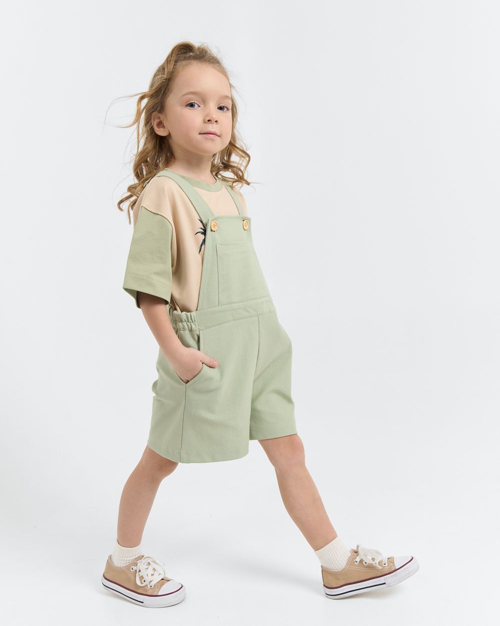 Полукомбинезон из джинскота "Шалфей"