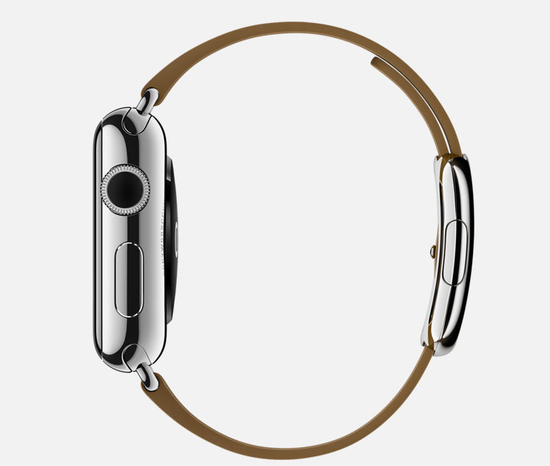 Часы смарт Apple Watch 38мм (коричневый кожаный с современной пряжкой)