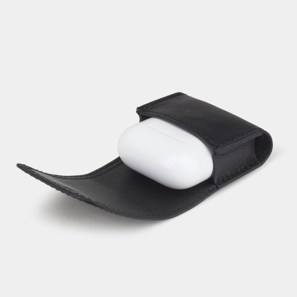 Чехол для наушников Petit из кожи теленка, черного цвета