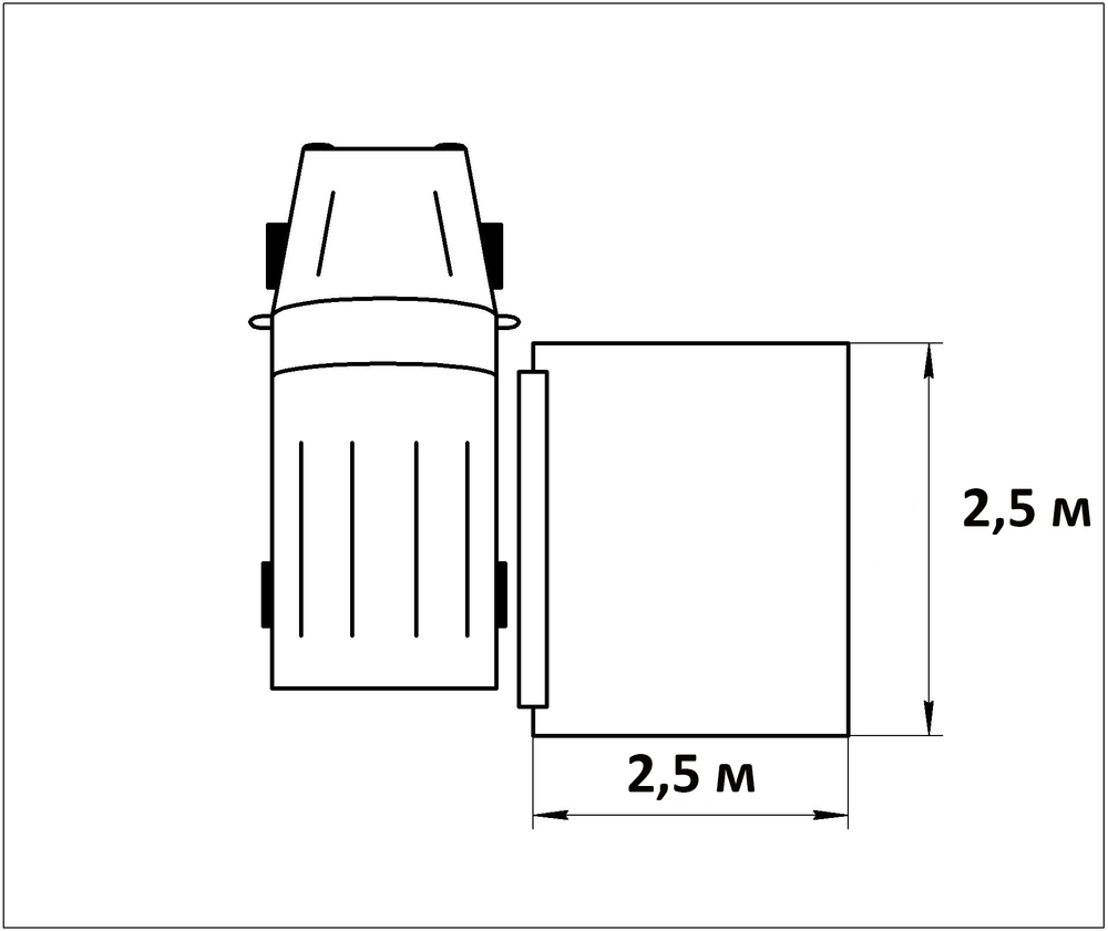 Маркиза автомобильная 2,5х2,5 м РИФ