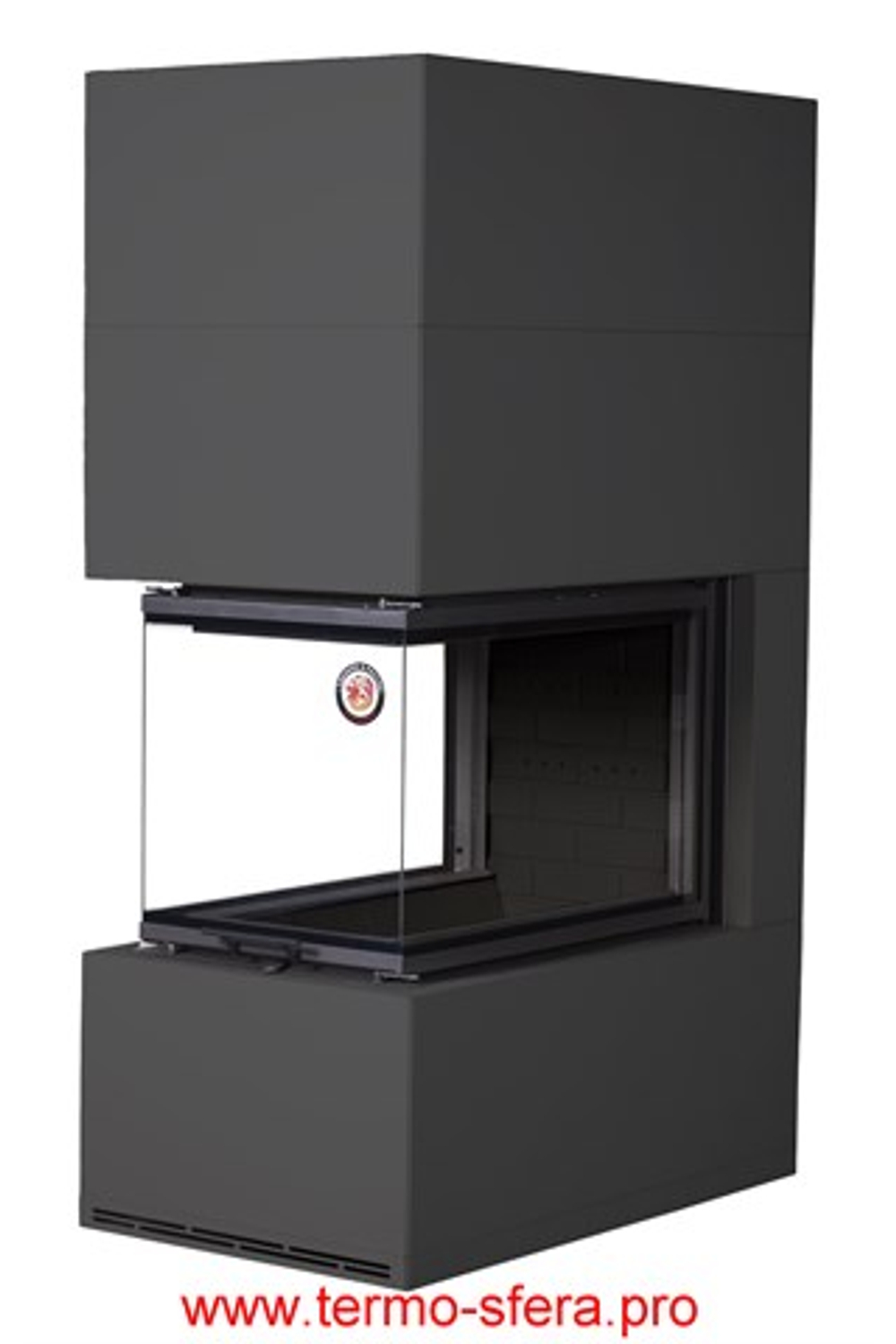 Камин РОДОС 900 ЧЕРНЫЙ, шамот черный