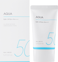 Missha All Around Safe Block Aqua Sun SPF50+ PA++++ солнцезащитный крем для лица увлажняющий