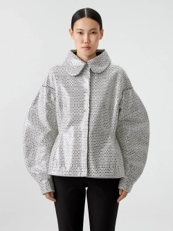 Куртка черно-белая с объемными рукавами OLA OLA