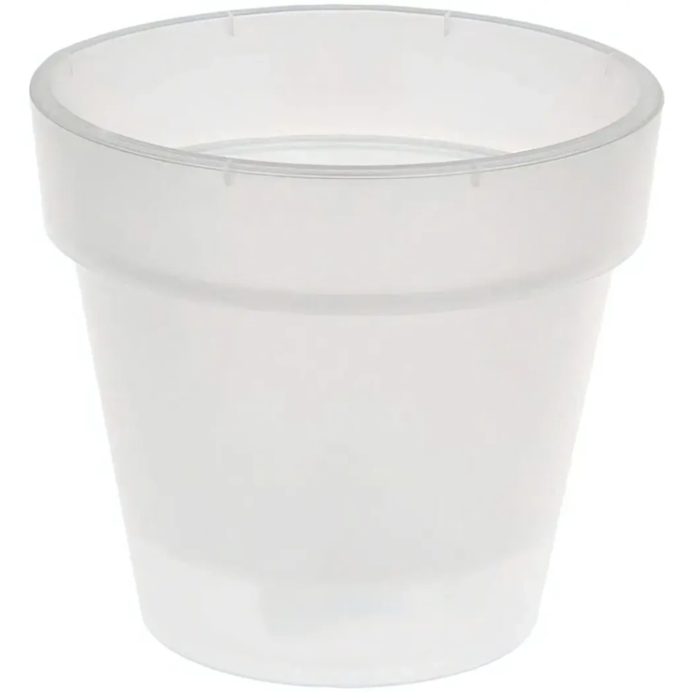 Кашпо для цветов пластиковое 1л «Порто» со вставкой прозрачный