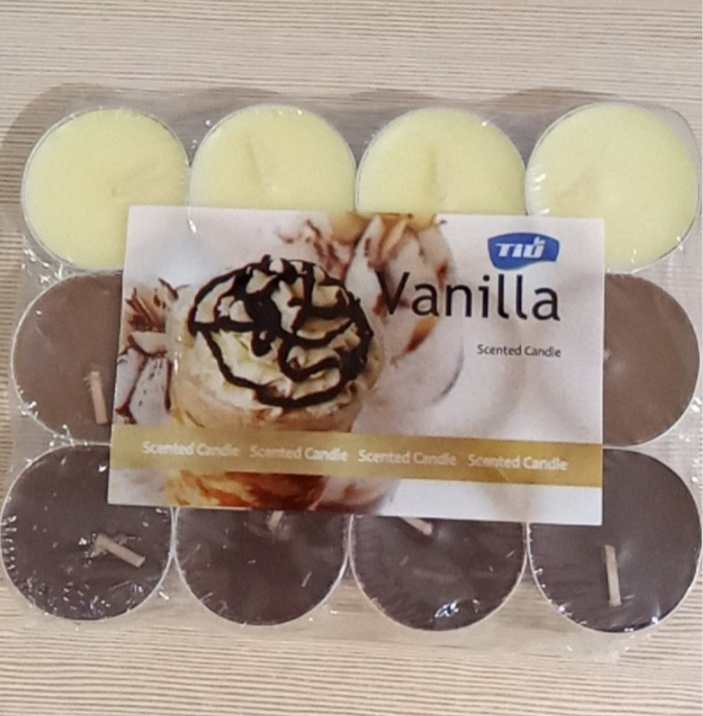 Набор ароматических свечей Selja, 12 свечей, парафин/ароматизатор ваниль