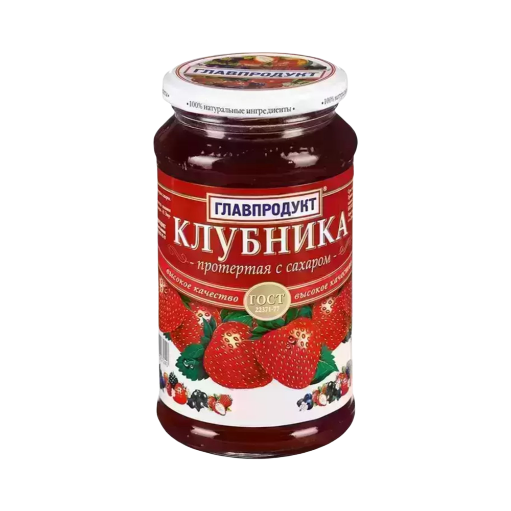 Клубника "ГЛАВПРОДУКТ" протертая с сахаром 550г