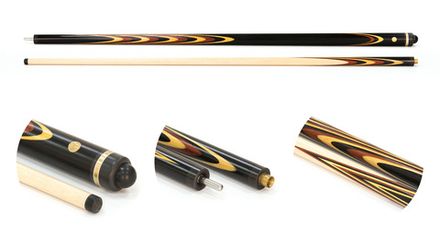 Кий для русского бильярда 2-pc "Классика" (падук, лимонник, граб) 19 запилов, инкрустация