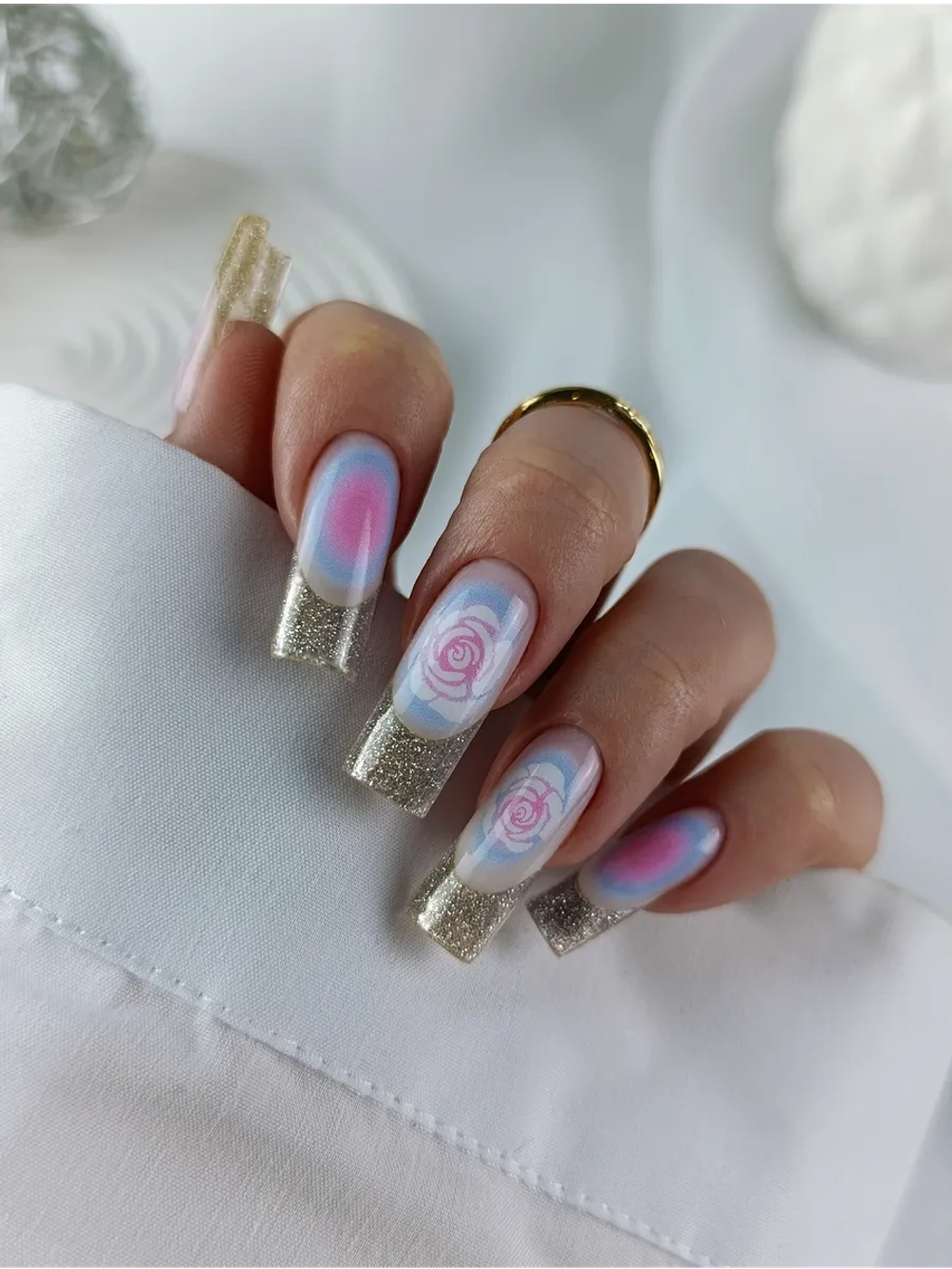 Lucky Rose Слайдеры наклейки для длинных ногтей 427