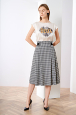 4749 Юбка женская (черно-белая клетка)