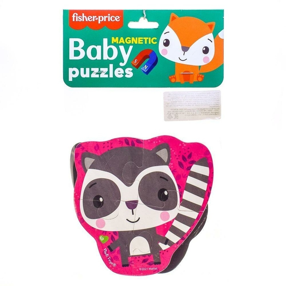 Мягкие пазлы магнитные Baby Puzzle "Лис и енот" 2 картинки, 7 эл.