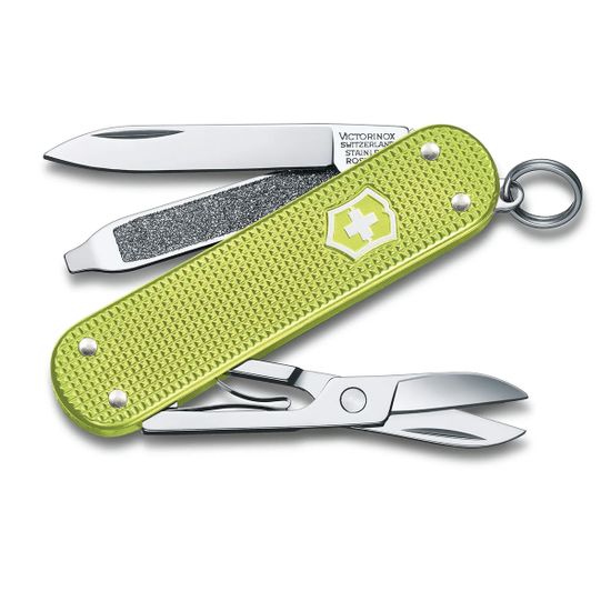Складной нож Victorinox 0.6221.241G Lime Twist c клинком из стали X55CrMo14, рукоять алюминиевый сплав Alox
