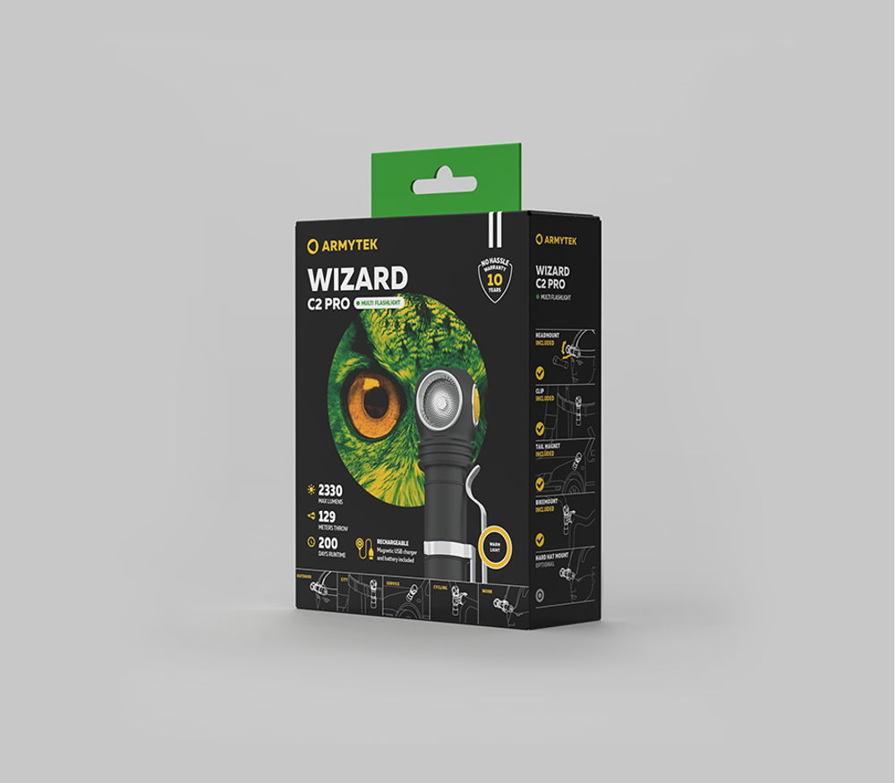 Фонарь Armytek Wizard C2 Pro Magnet USB Warm (F08701W)