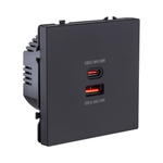 Розетка USB A+C 65W, черный матовый Kollinger Eclipse EC-024BK