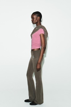 ZARA БРЮКИ FLARE BRATZ®, ТЕМНО-КОРИЧНЕВЫЙ