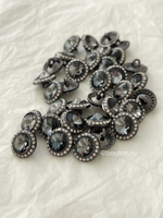 Пуговицы черные графит стразы 12 мм