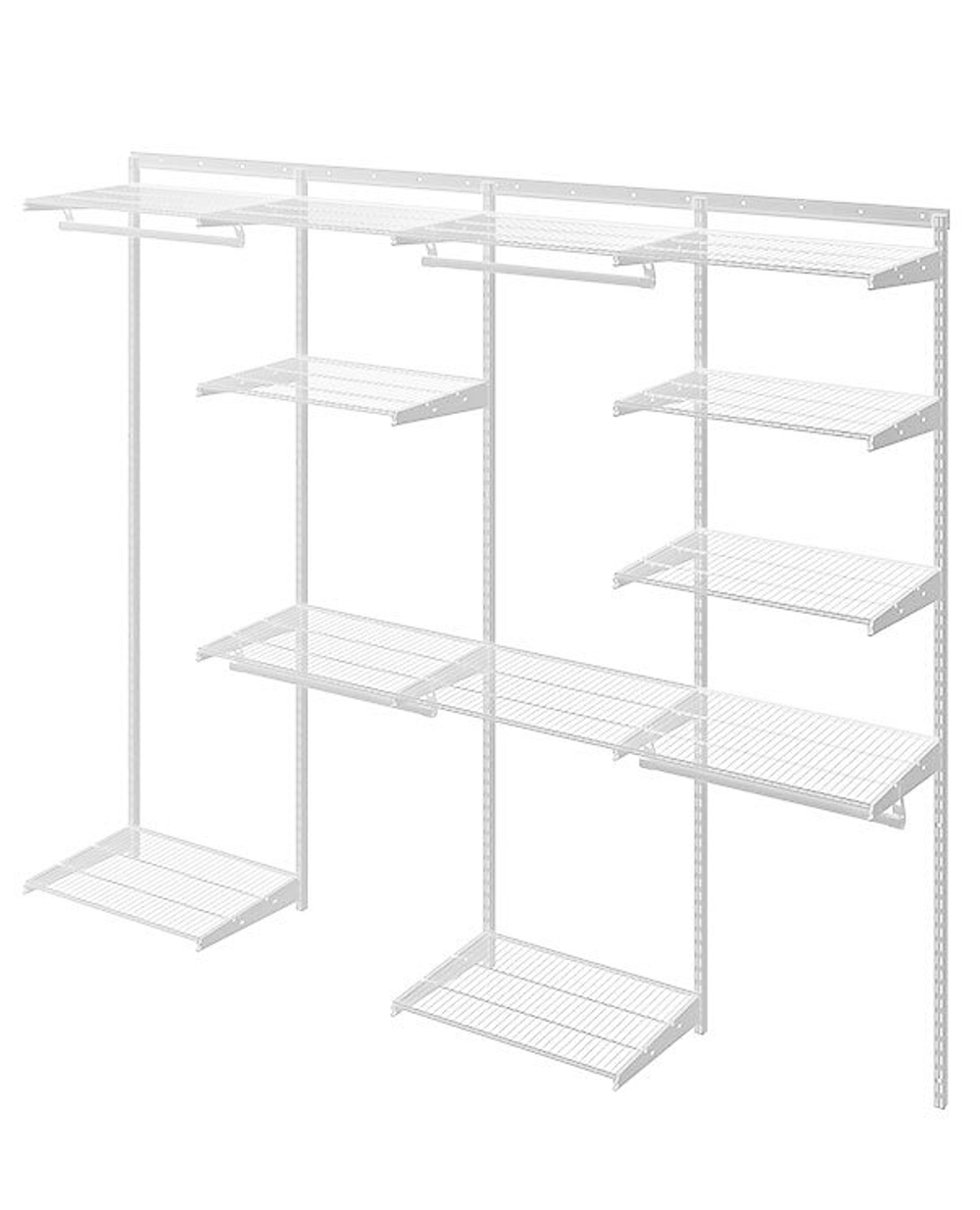 ПРАКТИК Гардеробная система Max G240 белая, 255x45x205 см