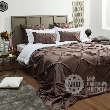 Покрывало для спальни: Шанти (арт. BL02-109-10)  -   250х270 см. - мокрый асфальт