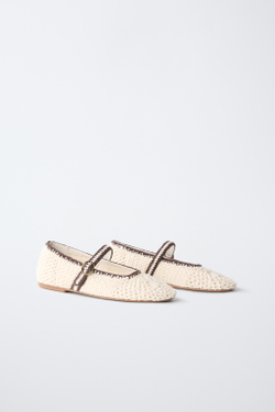 ZARA БАЛЕТКИ, ЭКРЮ