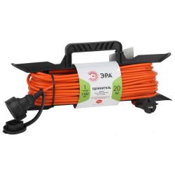 Удлинитель силовой ЭРА UFx-1-2x0.75-20m на рамке без заземления 1 розетка 20м ПВС 2x0.75мм2 | Силовые удлинители