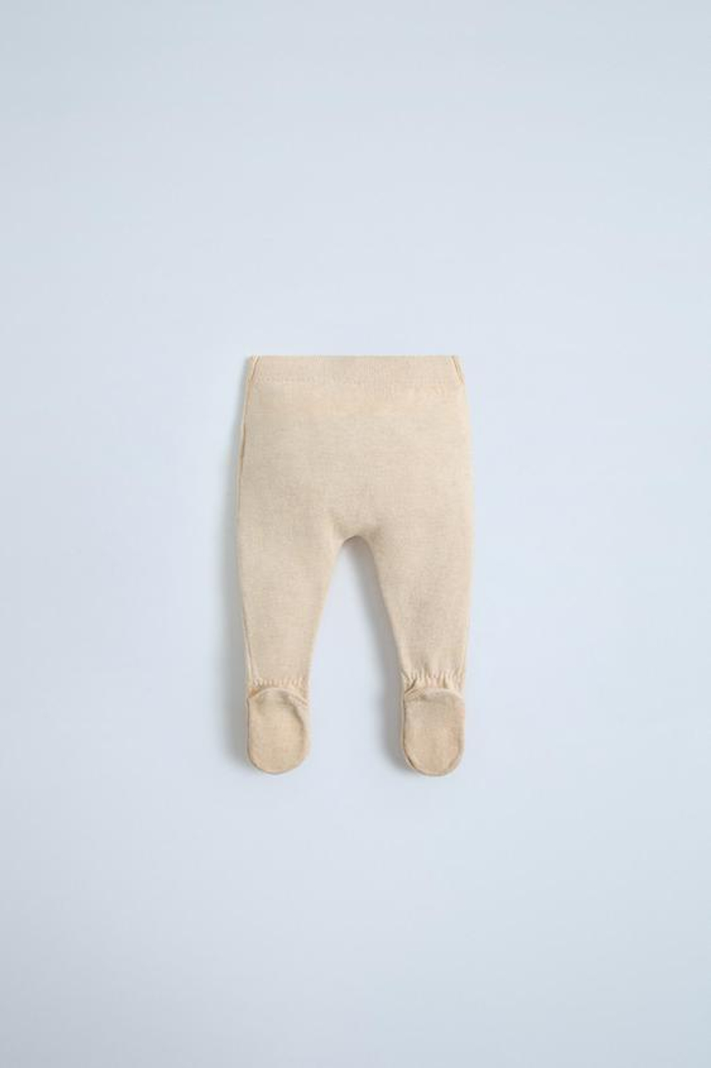 ZARA ЛЕГИНСЫ ИЗ ХЛОПКА И ШЕЛКА, СВЕТЛО-БЕЖЕВЫЙ