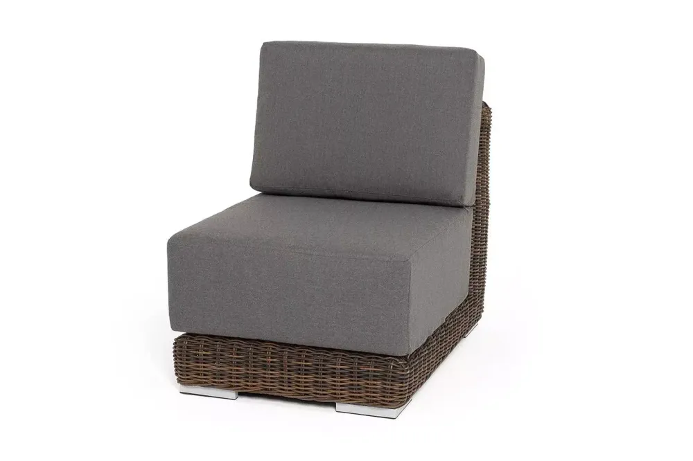 "Капри" модуль диванный прямой с подушками, цвет коричневый