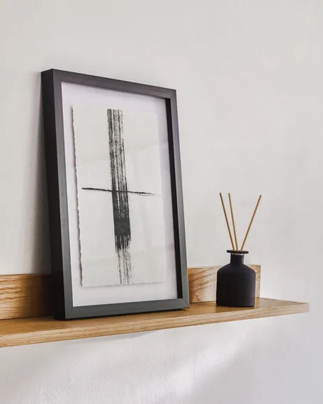 Abilen Полка из шпона дуба и белого лака 80 x 15 см