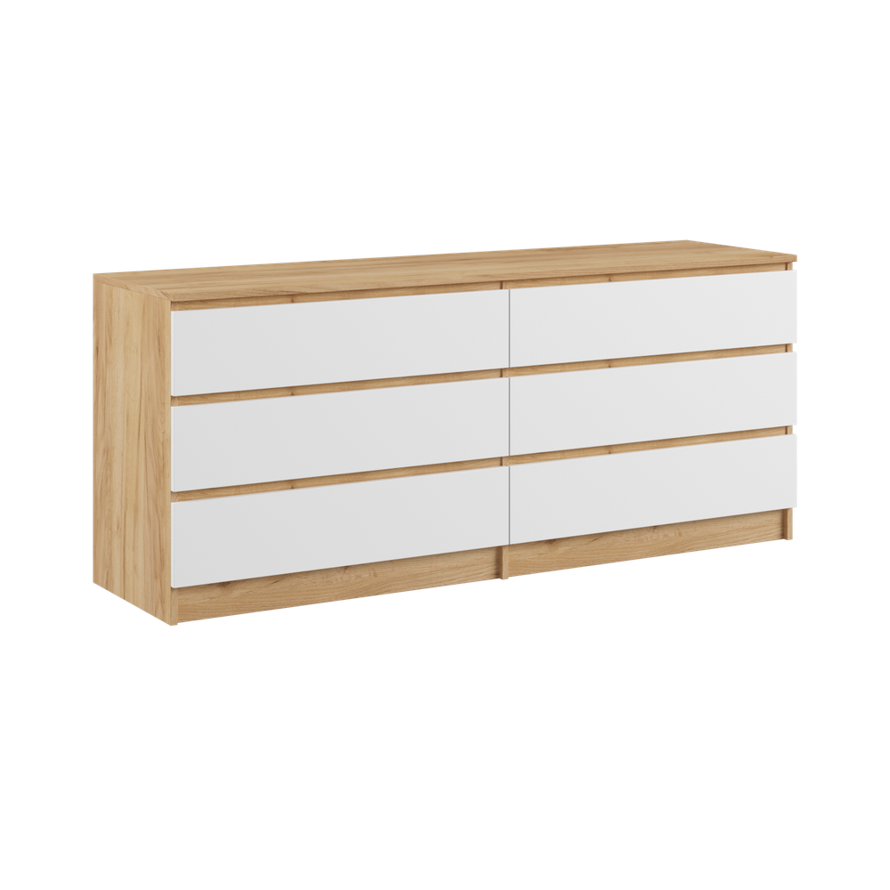 МС Мадера Комод 1384 1384х775х420 (корпус лдсп дуб крафт золотой, фасады лдсп белый)