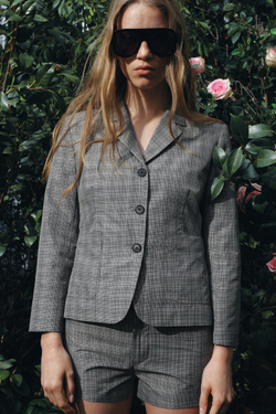 ZARA ШОРТЫ В КЛЕТКУ — ZW COLLECTION, ЧЕРНЫЙ/ЭКРЮ