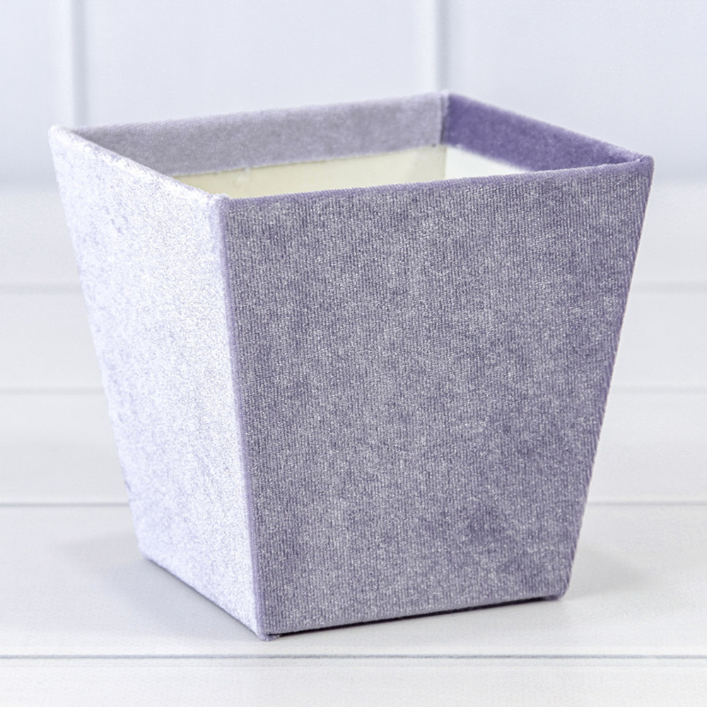 Коробка Ваза для цветов 11х11х8 см "Бархат" (Сиреневый)