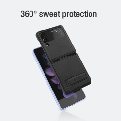 Чехол от Nillkin для Samsung Galaxy Z Flip 3 5G, черный цвет, серия Qin Leather