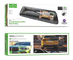 Видеорегистратор Hoco DV4 mirror driving recorder (dual-channel), Iron Gray