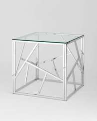 Журнальный столик 55*55 АРТ ДЕКО серебро