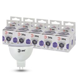 Лампа светодиодная ЭРА STD LED MR16-10W-860-GU5.3 GU5.3 10Вт софит холодный дневной свет | Лампы cветодиодные Точечные (Софиты) (MR, PAR)