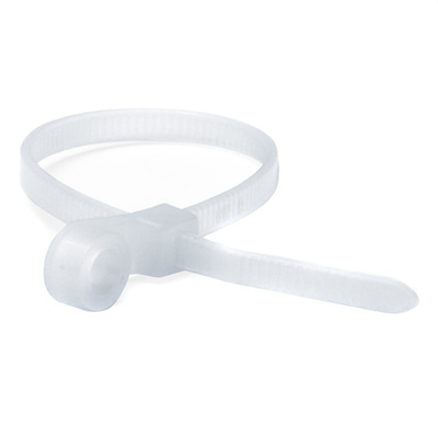 Хомут P6.6 с монтажным отверстием, белый, 4.8x200