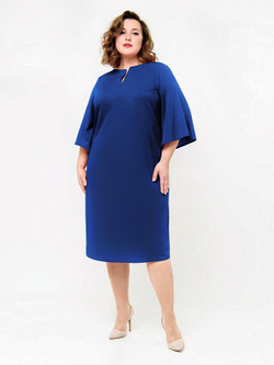 Платье-футляр из однотонного крепа