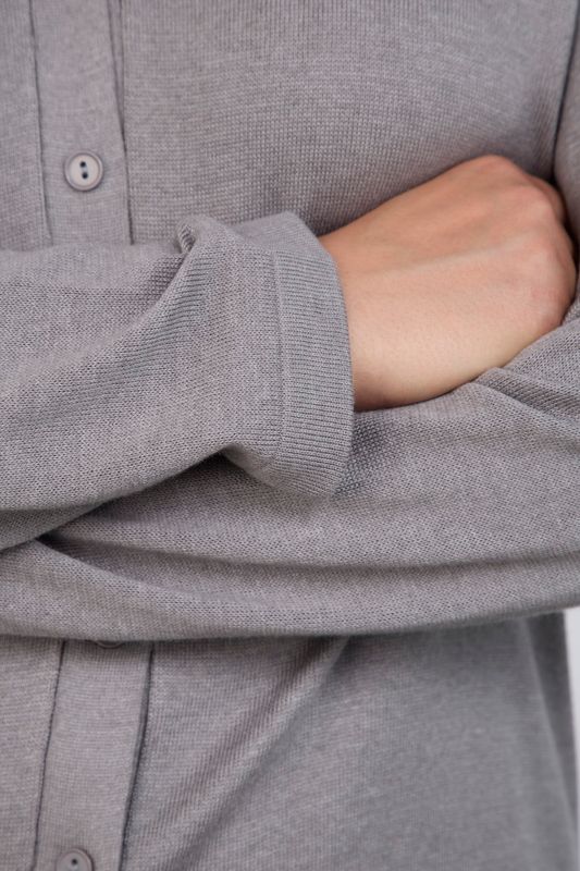 Кардиган вязаный на пуговицах, светло-серый