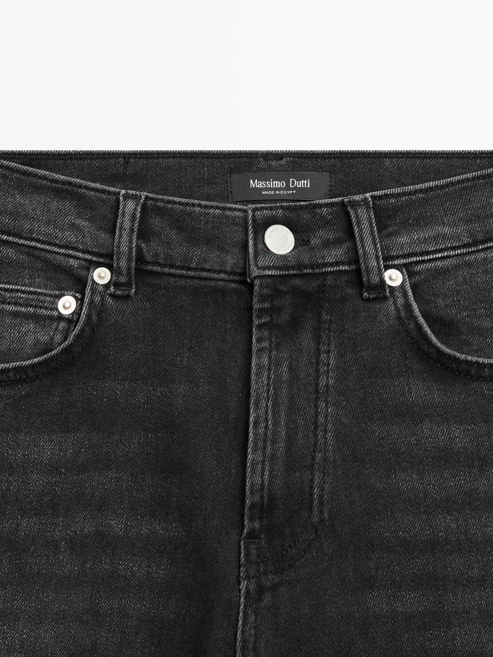 Massimo Dutti Джинсы прямого кроя со средней посадкой, черный