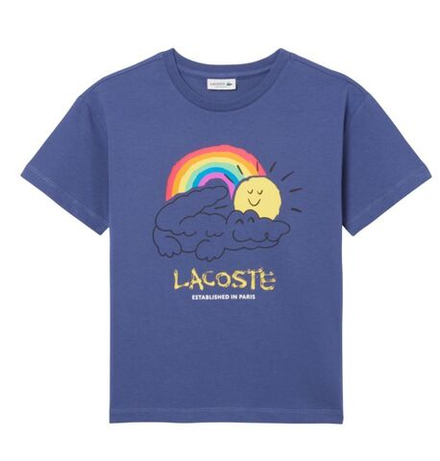 Детская теннисная футболка Lacoste Printed Cotton